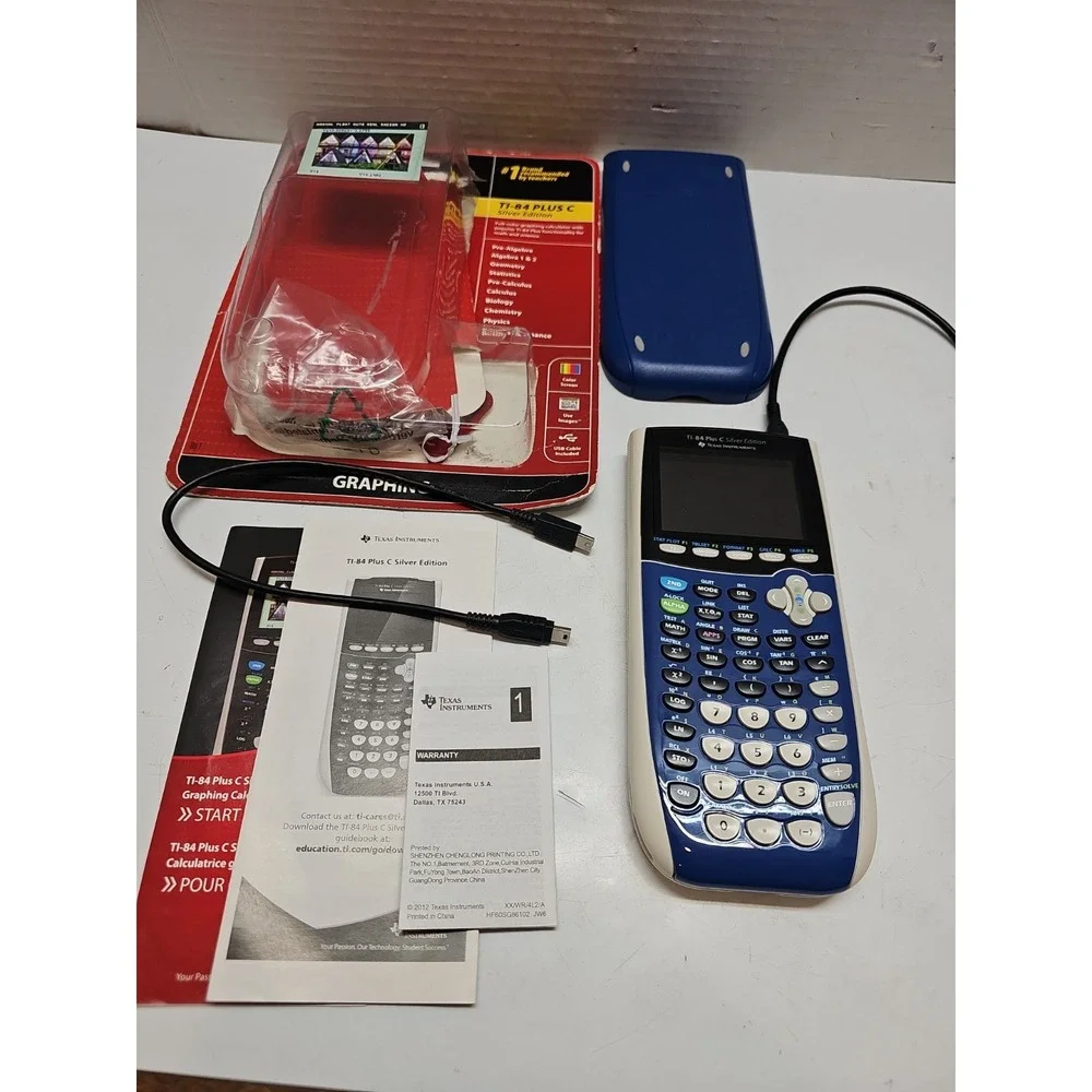 Texas Instruments TI-84 Plus C Silver Edition Graphing Calculator Blue